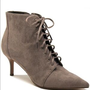 CHARLES DAVID Taupe Award pointed toe boots
